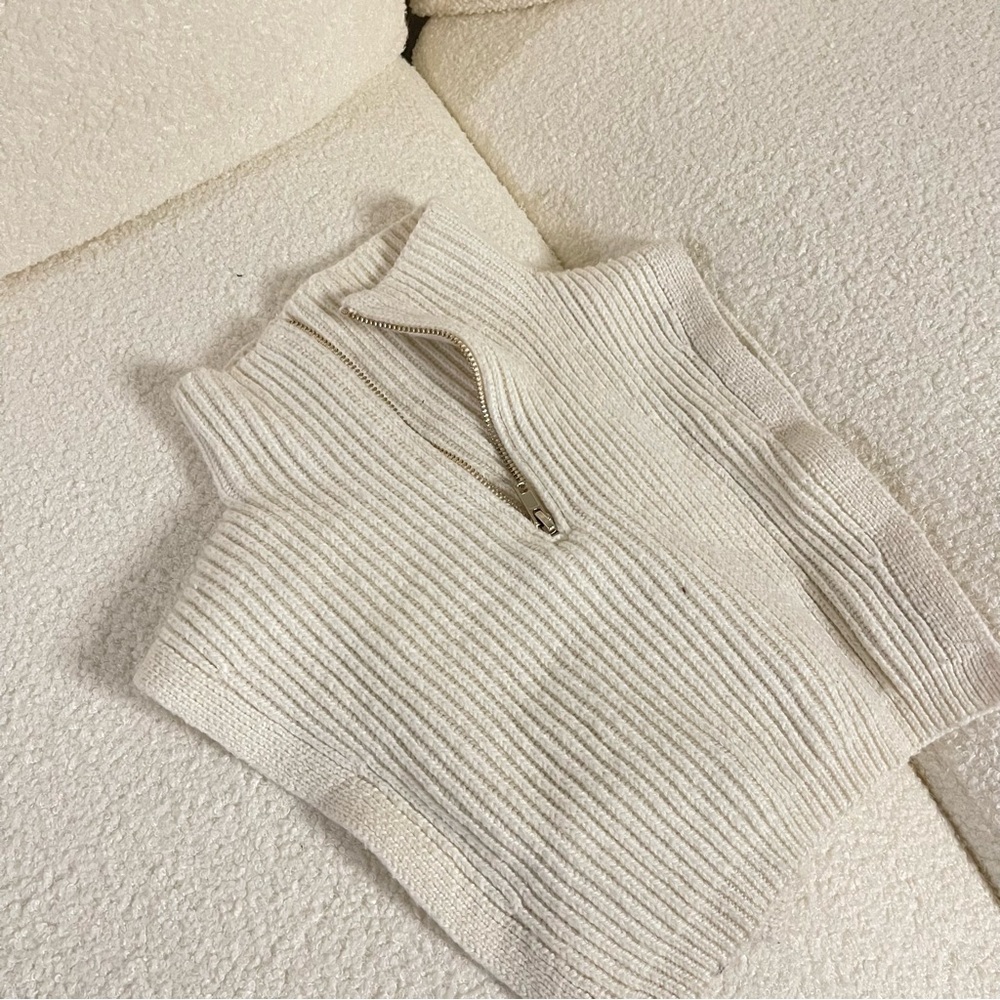 Knit mock neck vest